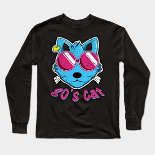 80s Cat 80 Retro Party Year 1980 Long Sleeve T-Shirt